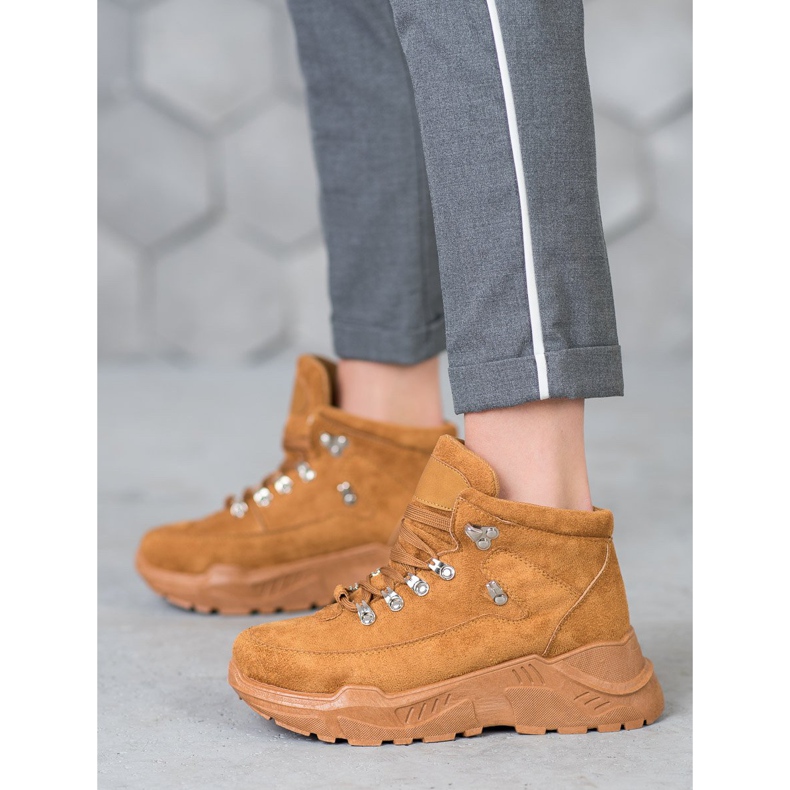 Queentina Sneakers in pelle scamosciata marrone 1
