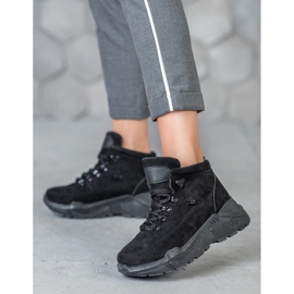 Queentina Sneakers in pelle scamosciata nero 1