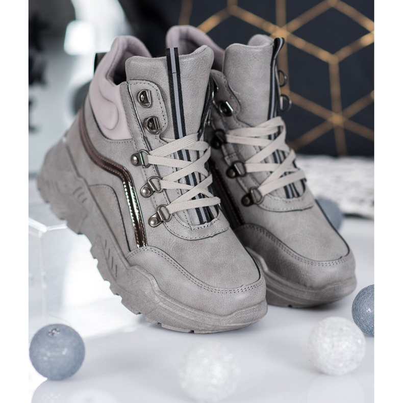 Queentina Scarpe da ginnastica calde grigio 2