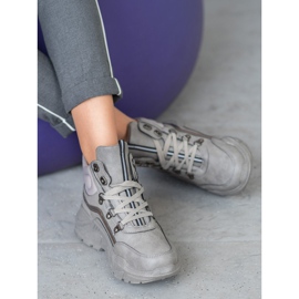 Queentina Scarpe da ginnastica calde grigio 1