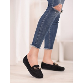 Fama Mocassini in tessuto nero 1