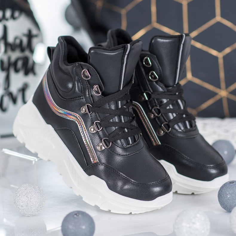 Ideal Shoes Stivali alla moda nero 1
