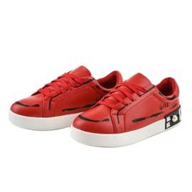 Sneakers rosse decorate con borchie G272 rosso 1