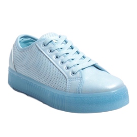 Sneakers creepers donna blu F-2969 1