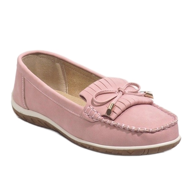 Mocassini ballerine rosa con frange MDM126 1