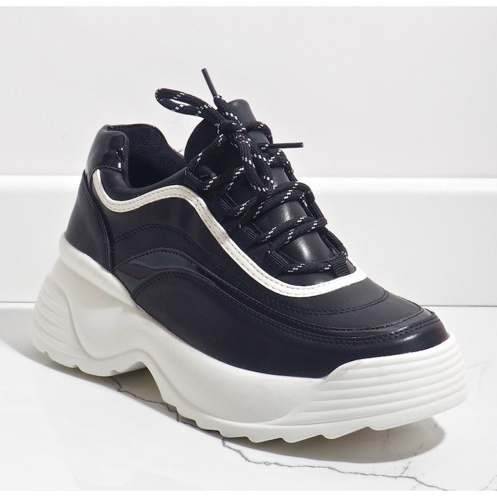 Sneakers sportive nere in ecopelle 7918-Y nero 1