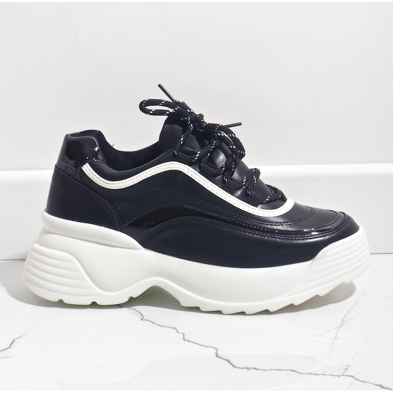 Sneakers sportive nere in ecopelle 7918-Y nero 2