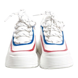Sneakers sportive bianche in ecopelle 7918-Y bianco multicolore 2