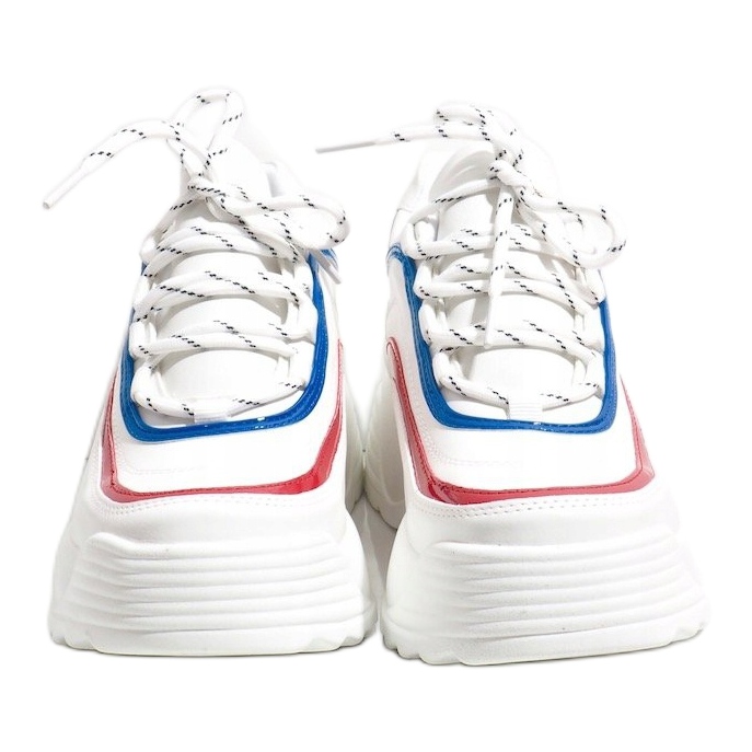 Sneakers sportive bianche in ecopelle 7918-Y bianca multicolore 2