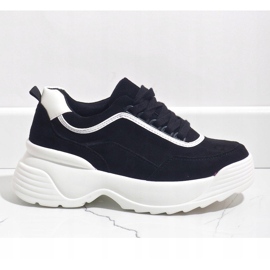 Sneakers sportive nere in ecopelle 7917-Y nero 1