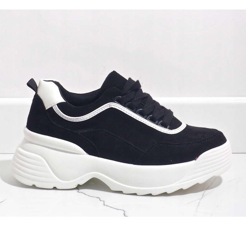 Sneakers sportive nere in ecopelle 7917-Y nero 1