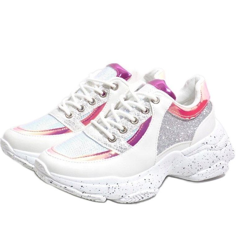 Sneakers sportive bianche con HL-08 bianca multicolore 1