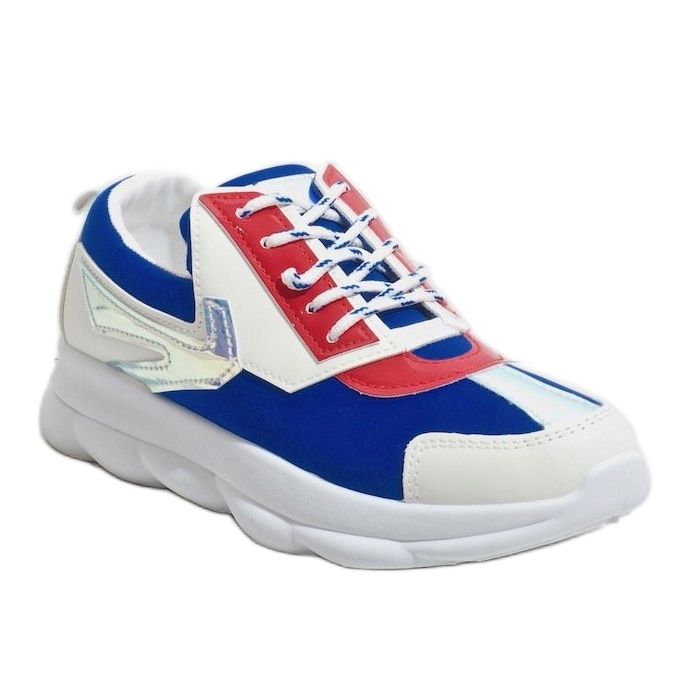 Sneakers sportive bianche da donna W-3112 bianca blu multicolore 1