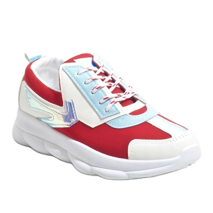 Sneakers sportive bianche da donna W-3112 bianco rosso multicolore 1