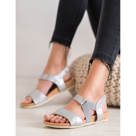SHELOVET Comodi sandali argento grigio 1