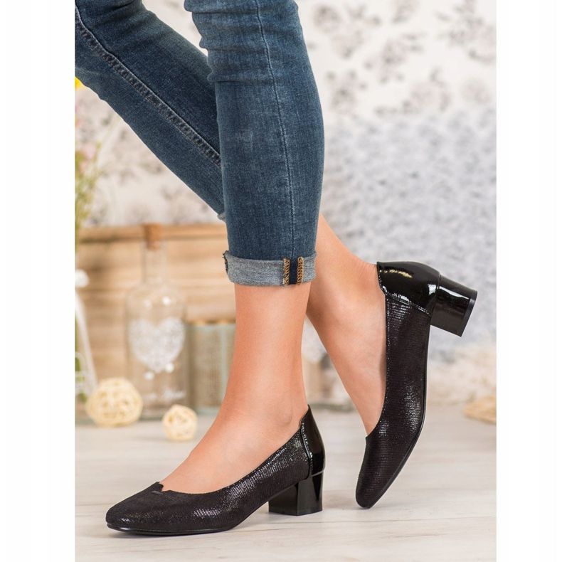 Décolleté in tessuto VINCEZA nero 2