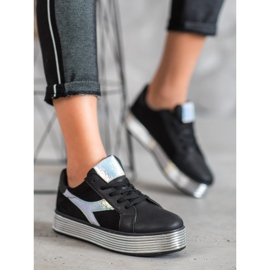 Ideal Shoes Sneakers Con Effetto Holo nero giallo 1