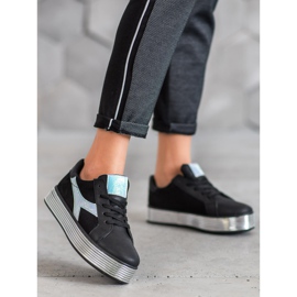 Ideal Shoes Sneakers Con Effetto Holo nero giallo 2