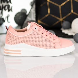 SHELOVET Scarpe da ginnastica in polvere sulla piattaforma rosa 2