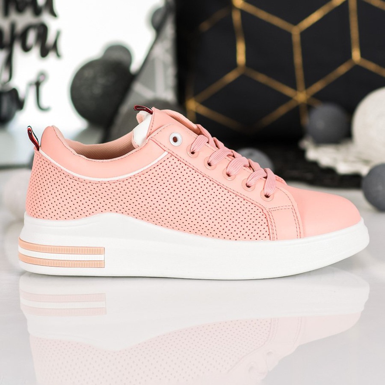 SHELOVET Scarpe da ginnastica in polvere sulla piattaforma rosa 2