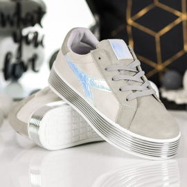Ideal Shoes Sneakers Con Effetto Holo grigio 1