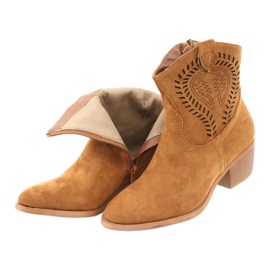 M.Daszyński Casual Stivali da cowboy da donna Daszyński 1921, pelle scamosciata marrone 5