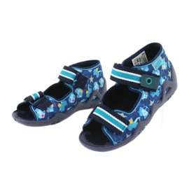 Sandali Befado scarpe per bambini 250P090 bianca blu navy blu 3