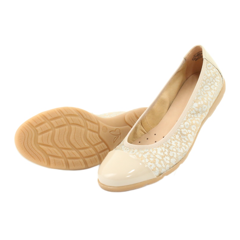 Caprice Comode ballerine stile pizzo, pelle 22152, beige 4