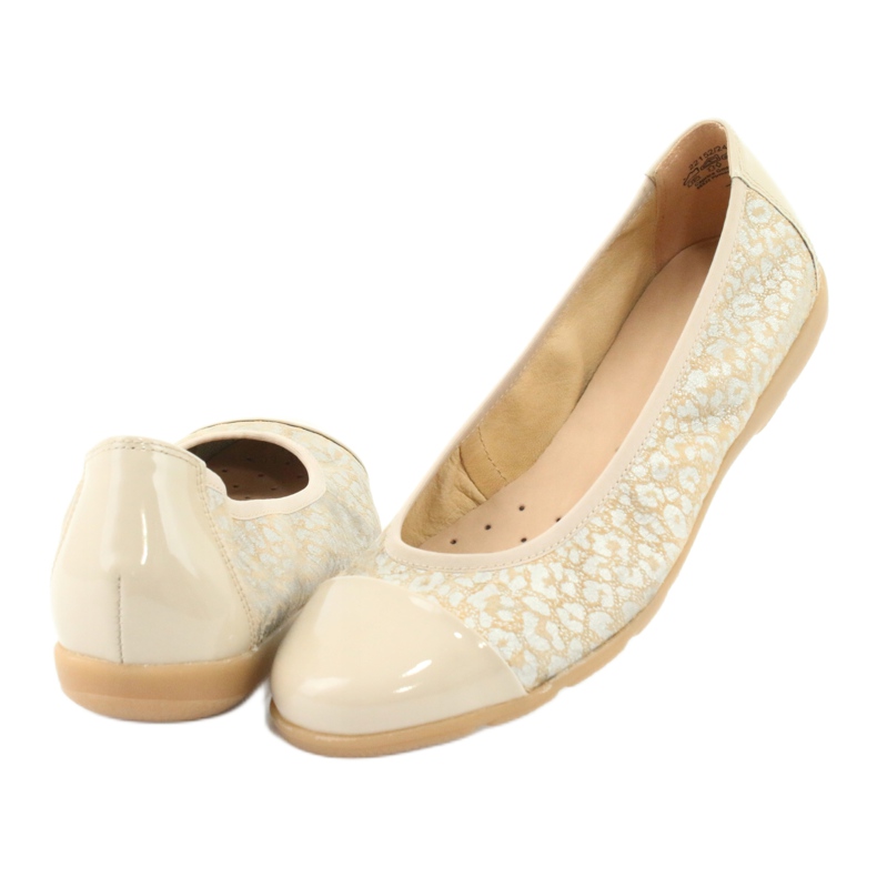 Caprice Comode ballerine stile pizzo, pelle 22152, beige 5