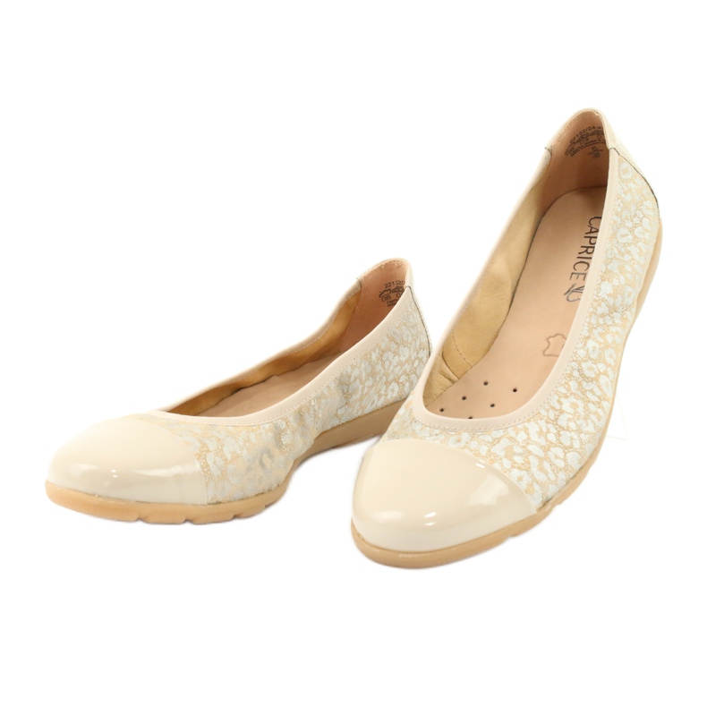 Caprice Comode ballerine stile pizzo, pelle 22152, beige 3