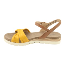 Sandali Caprice in pelle beige/limone marrone giallo 2