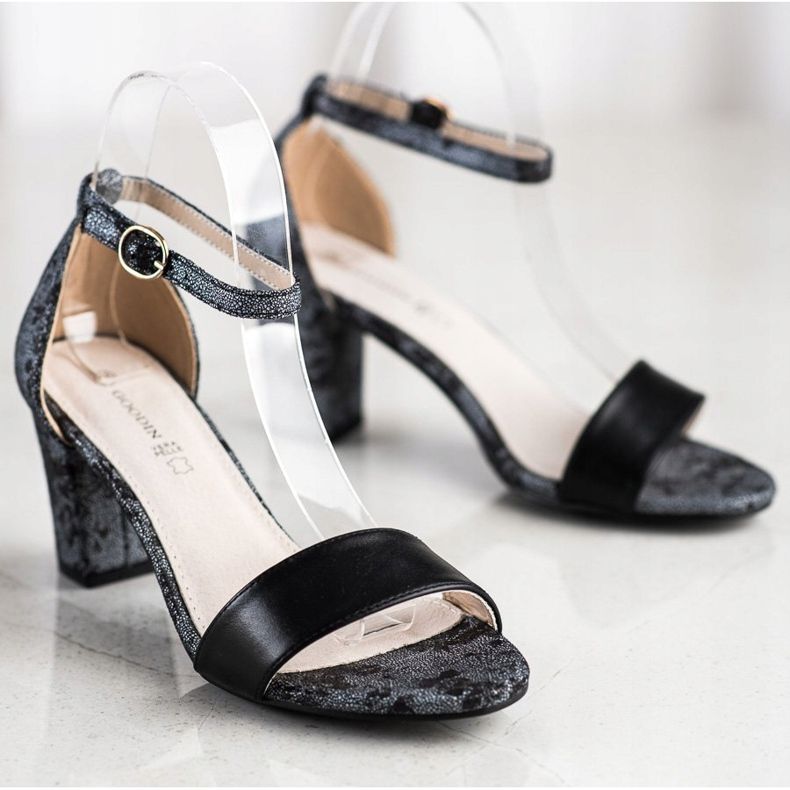 Goodin Sandali alla moda con pizzo nero 1