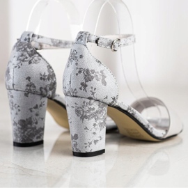 Goodin Sandali alla moda con pizzo grigio 1