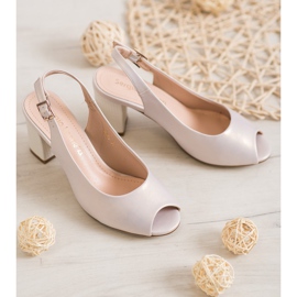 Sergio Leone Eleganti sandali aperti in punta marrone 1