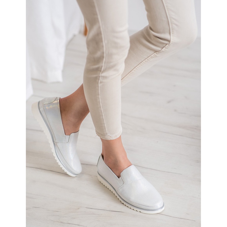 Sergio Leone Scarpe Slip On Argento grigio 1
