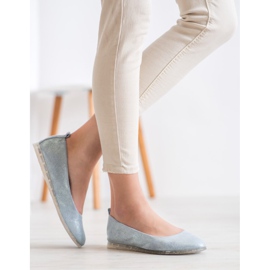 Sergio Leone Ballerine in tessuto con glitter blu 1