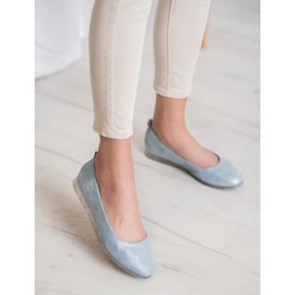 Sergio Leone Ballerine in tessuto con glitter blu 2