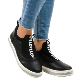 Sneakers senza lacci in lycra nere 1155-Y nero 1