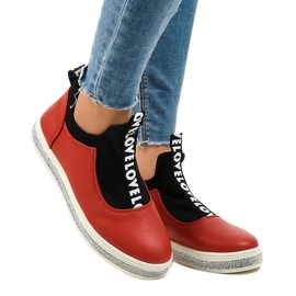 Sneakers senza lacci in lycra rosse 1155-Y rosso 1