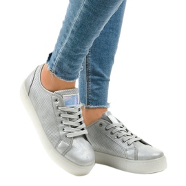 Sneakers creepersy grigie da donna F-2969 grigio 1