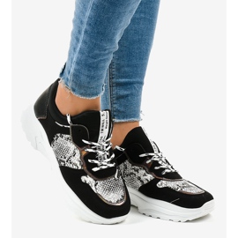 Sneakers nere YL-8 stile serpente nero 2