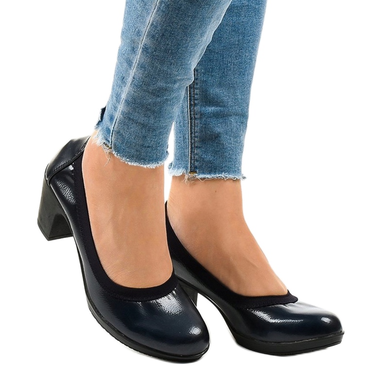 Décolleté laccate blu navy sul palo 579-2 1