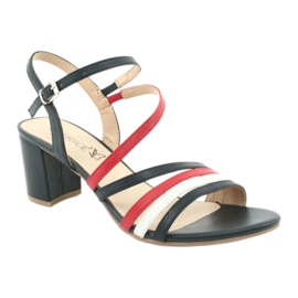Sandali Caprice scarpe da donna 28304 bianca rosso blu navy 1