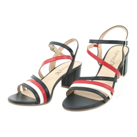 Sandali Caprice scarpe da donna 28304 bianca rosso blu navy 3