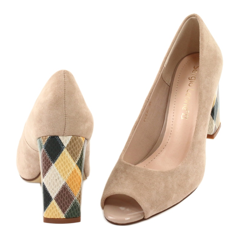 Décolleté in camoscio Sergio Leone PB135 beige 4