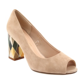 Décolleté in camoscio Sergio Leone PB135 beige 1