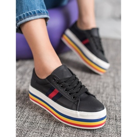 SHELOVET Scarpe sportive sulla piattaforma nero multicolore 1