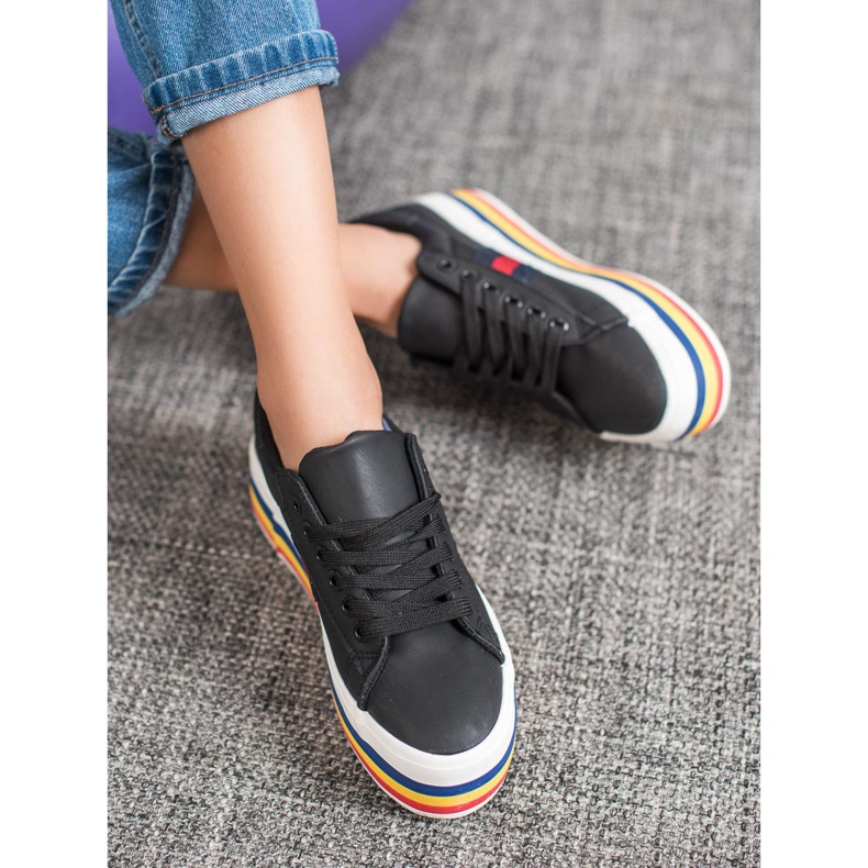 SHELOVET Scarpe sportive sulla piattaforma nero multicolore 2