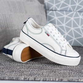 SHELOVET Sneakers bianche sulla piattaforma bianca 1
