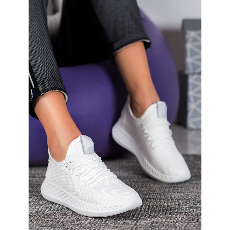 SHELOVET Scarpe sportive con rete bianco giallo 1